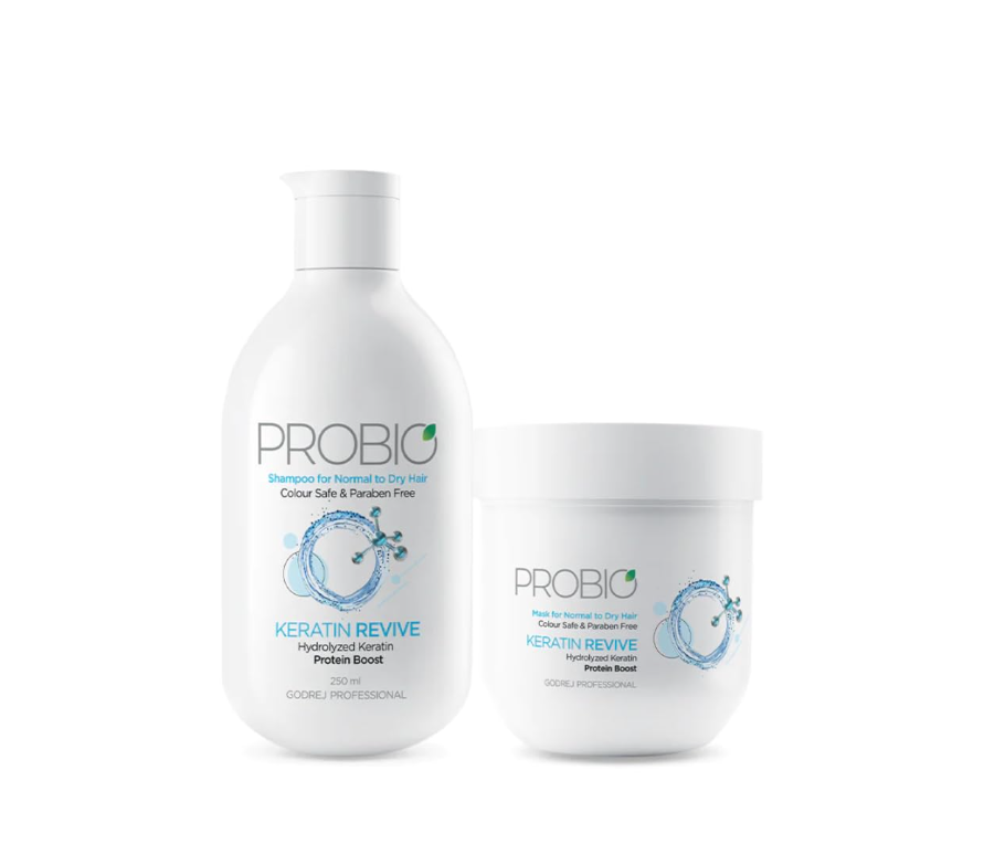 Goodrej Professional Probio Keratin Revive Shampoo & Revive Mask
